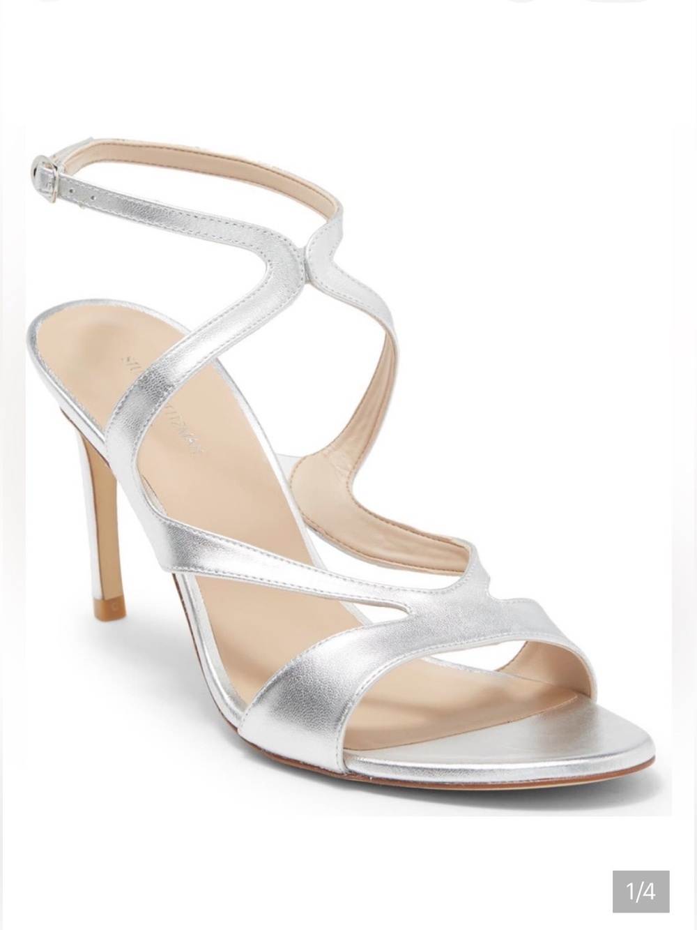 Silver Strappy High Heel Sandals for Women
